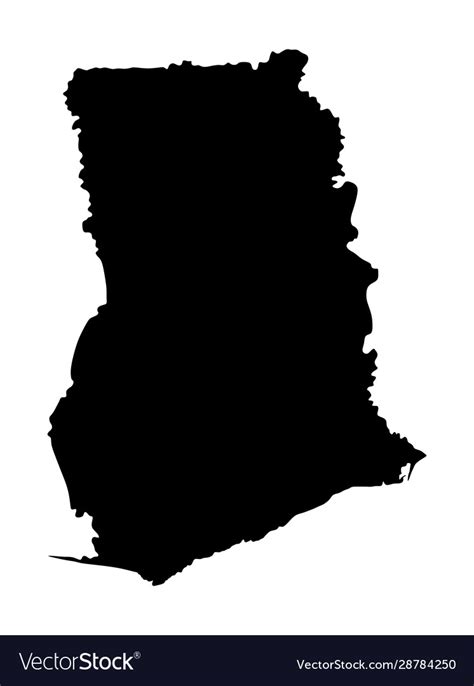 Ghana Map Silhouette High Detailed Royalty Free Vector Image
