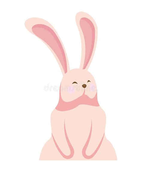 Cute Pink Rabbit Front Stock Vector Illustration Of Front 248230917