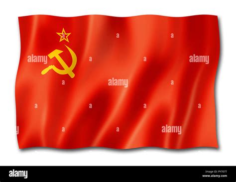 Ussr Soviet Union Flag Three Dimensional Render Isolated On White