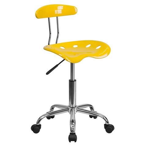 Flash Furniture Low Back Plastic Office Swivel Chair In Yellow Lf 214 Yellow Gg
