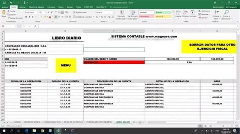 Contabilidad En Excel Plantilla Programada Sistema Contable Uwuap