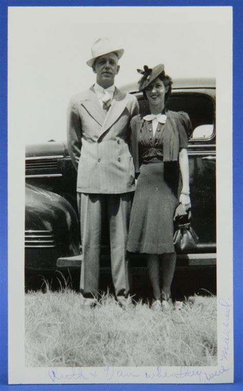 Newly Married Well Dressed Couple Id D Vintage Fashion 1940 S Photo Snapshot 15972 By