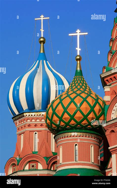 Onion Domes Of The Saint Basils Cathedral At The Red Square In Moscow