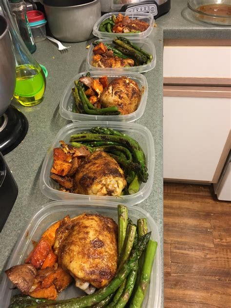 Place on top of the veggies. Meal Prep from yesterday: Oven Roasted Chicken and Sweet ...