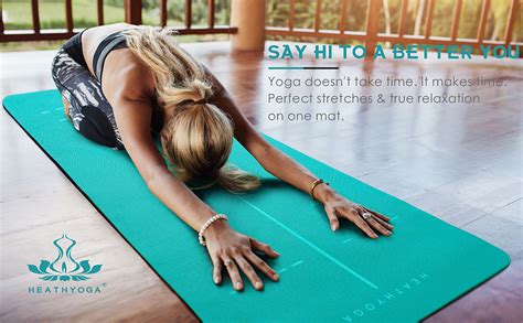 Heathyoga Eco Friendly Non Slip Yoga Mat Body Alignment