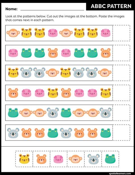Free Resources Spatial Learners Math Patterns Pattern Worksheet