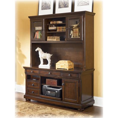 H697 49 Ashley Furniture Home Office Tall Desk Hutch