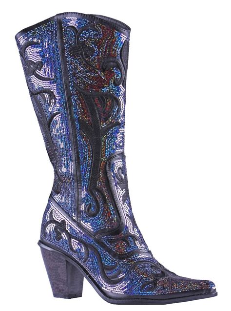 Helens Heart Blueblack Blingy Sequins Cowboy Boots Cowboy Boots