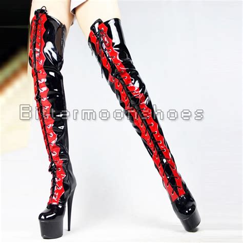 Buy ~~custom~~6 Stiletto Platform Thigh High Black