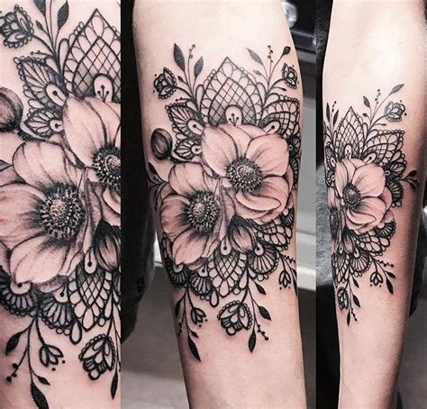 Half Sleeve Tattoos Color Halfsleevetattoos Lace Tattoo Lace Flower
