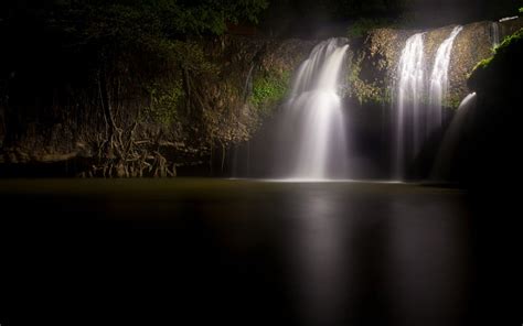 The Images Of Landscapes Nature Dark Night Waterfalls Fresh Hd