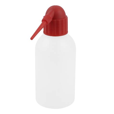 Uxcell Tapered Nozzle Graduated Capped Squirt Squeeze Bottle Red Clear