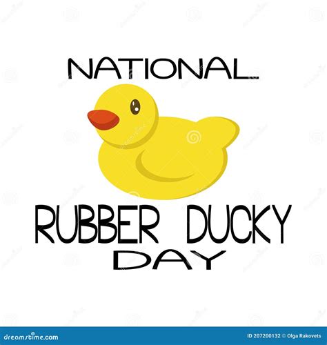 National Rubber Ducky Day Yellow Rubber Duck And Themed Lettering