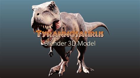 Jurassic Park T Rex Blender 3d Model Turntable Youtube