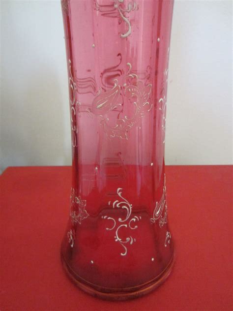 Cranberry Moser Bohemian Glass Vase For Sale Classifieds