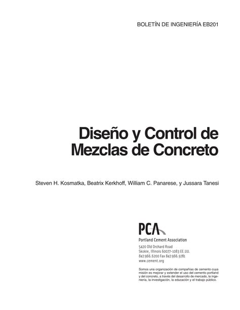 Pdf Diseño Y Control De Mezclas De Concreto