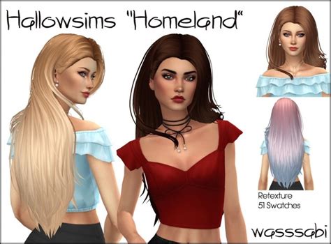 Hallowsims Newsea Homeland Hair Retextured At Wasssabi Sims Sims 4