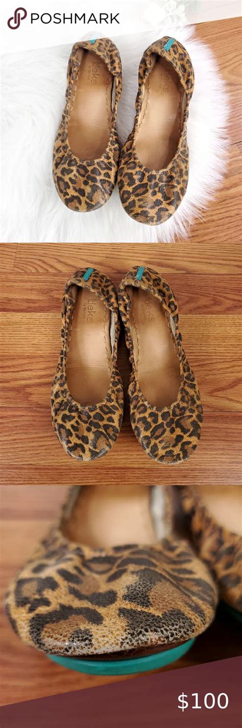 Tieks By Gavrieli Leopard Animal Print Ballet Flats Leather Size 8 In