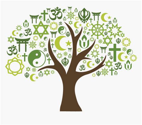 Tree With Interfaith Symbols Interfaith Tree Hd Png Download