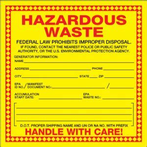 6 X 6 Hazardous Waste Label Blank Decal 100 Pkg BASF Client Portal