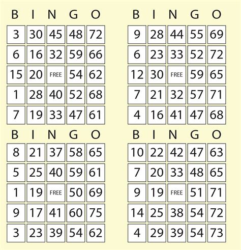 Free Printable Bingo Cards Free Printable Number Bingo