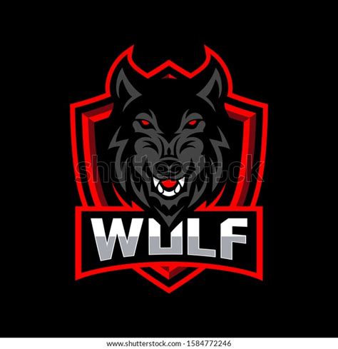 Wolf Esport Gaming Mascot Logo Template Stock Vector Royalty Free