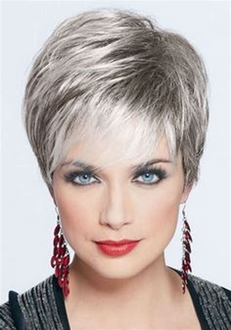 This layered bob is feathered in line with the latest trend for a shaggy finish, still looking elegant and matching with glasses. Pictures of short hairstyles for women over 60