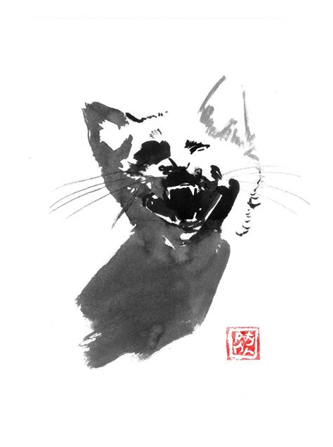 Meow Cat Drawing By Pechane Sumie Saatchi Art
