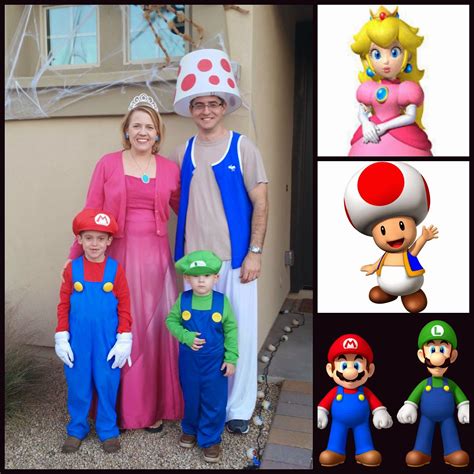 I altered my oldest daughter's thrifted dress to be princess peach and found the flower costume second hand too. Halloween Party 2014 | Mario halloween costumes, Mario and ...