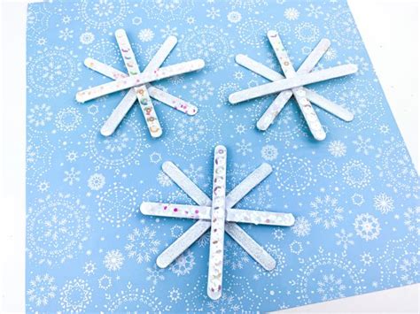 Snowflake Popsicle Stick Craft Mom Wife Busy Life