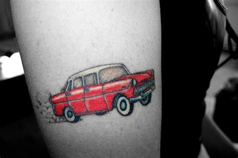 Classic Red And White Car Tattoo Tattooimagesbiz