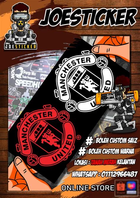 Sticker Manchester United Pelbagai Saiz Lazada