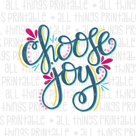 Choose Joy Printable Design Inspirational Faith Png Design Etsy