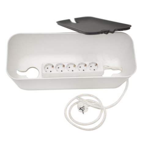 Cable Organiser Hideaway Xl White Grey Plastic Silicone Bosign