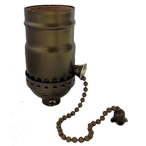 Lamp Parts Offon Antique Brass E 26 Pull Chain Socket Tr 11ab Ebay