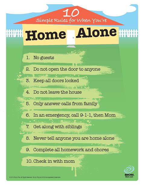 10 Essential Stay Home Alone Rules For Safe Kids Printable Artofit