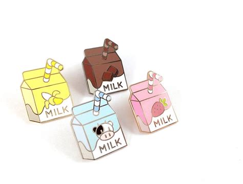 Find this pin and more on anime and drawing by kim jojo. Milk Cartons (Original, Strawberry, Chocolate, Banana, Melon) - Hard Enamel Pin | Milk carton ...