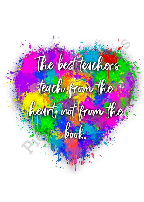 Teachers Teach From The Heart Unique Teacher T Art Print Etsy Uk