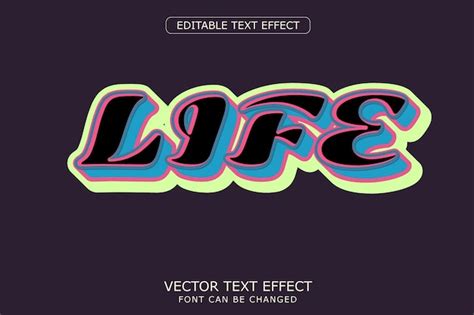 Premium Vector Life Text Effect