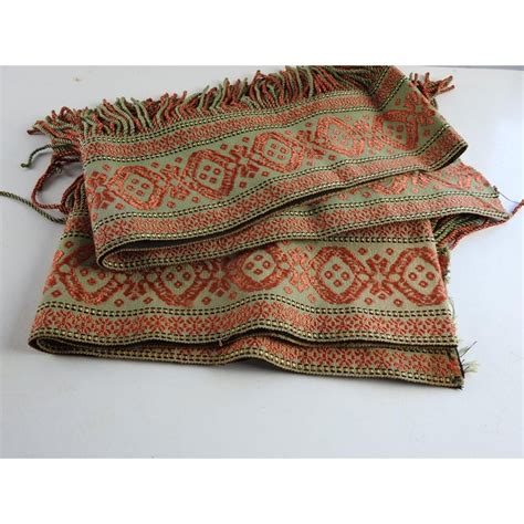 5.75 h x 17.5 l. 2 Pieces Wide Antique Tapestry & Fringe Victorian Valance Trim Passimenterie | Chairish