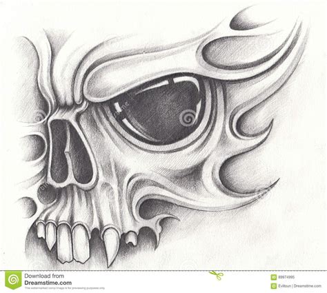Skull Tattoo Drawings In Pencil