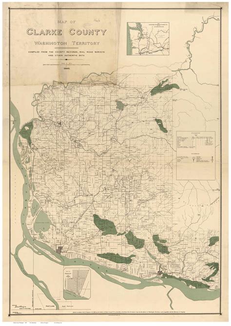 Clarke County Washington Old Map Reprint OLD MAPS