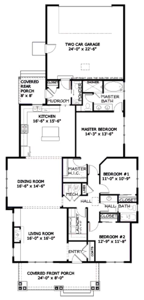 The floor plans are typically configured within a fairly narrow envelope, but. Craftsman style bungalow, open concept (almost shotgun ...