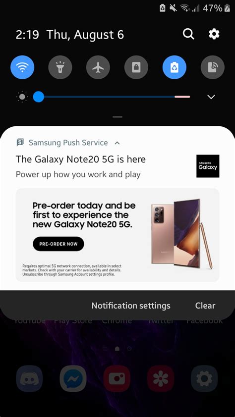 Check spelling or type a new query. I get ads on my notification bar whenever Samsung releases ...