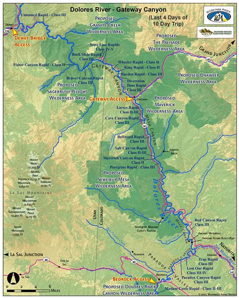 Dolores River Rafting Maps Sections Rapids