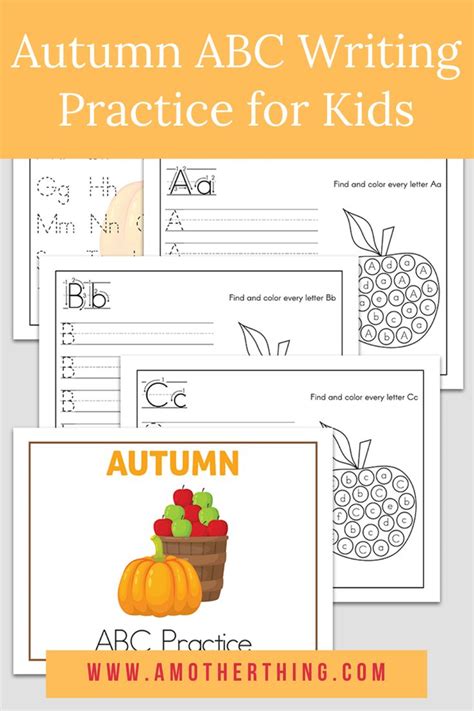 Free Printable Autumn Abc Writing Practice Worksheets Writing