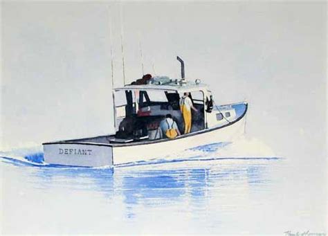 The Defiant A Lobster Fishing Boat Original Watercolor By Paul
