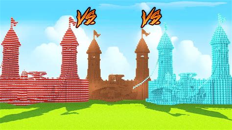 Minecraft Tnt Castle Vs Slime Castle Vs Dirt Castle Most Secure