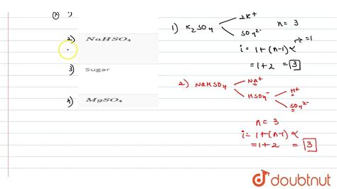 Which Compound Corresponds Vant Hoff Factor I To Be Equal To In