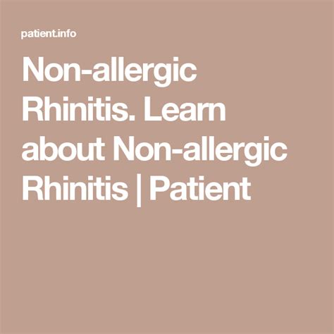 Non Allergic Rhinitis Learn About Non Allergic Rhinitis Patient